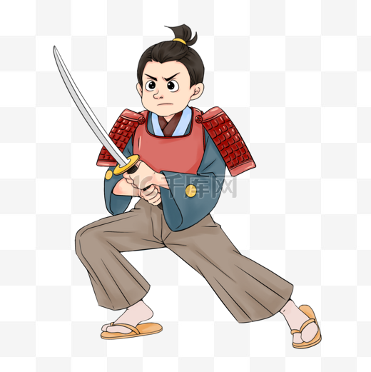 日本武士卡通人物图片