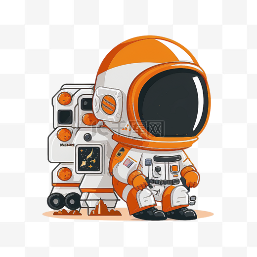 卡通Q版宇航员坐飞船图片