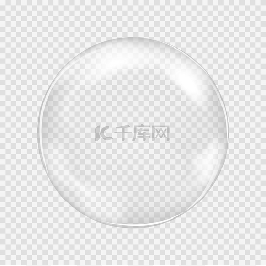 白色透明的玻璃球体的怒视和亮点图片