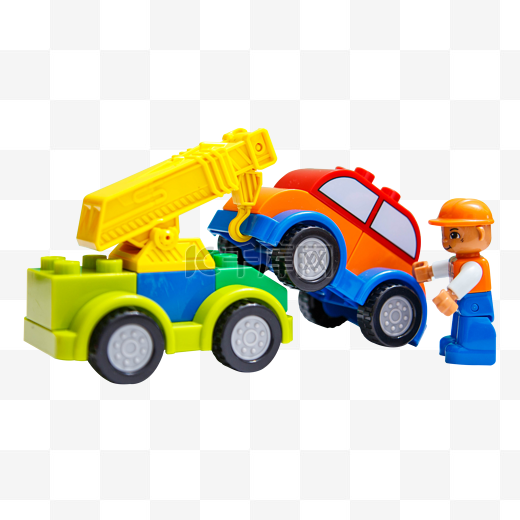 益智类玩具男孩帮忙拖车图片