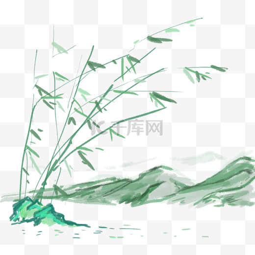 中国风清明节水墨竹子图片