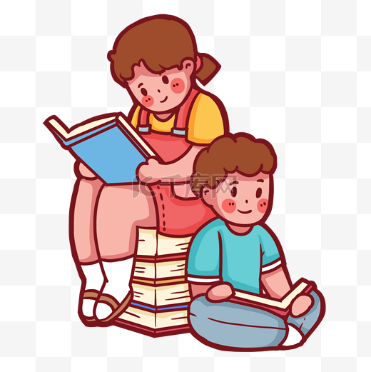 六一61儿童节小朋友看书阅读学习图片