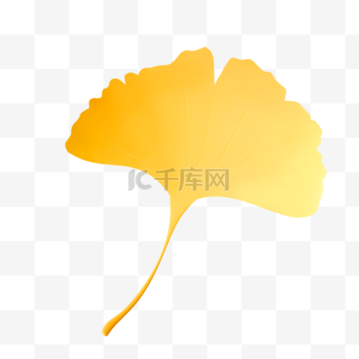 黄色C4D立体仿真秋天银杏叶立秋图片
