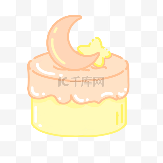 生日 黄粉色系 卡通 蛋糕 png图片