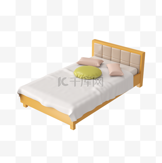C4D家具大床枕头图片