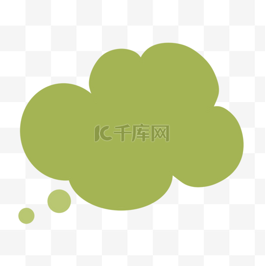 绿色云朵形状聊天气泡文本框图片