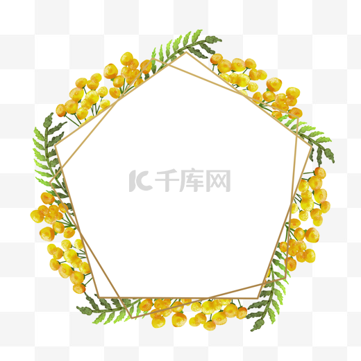 艾菊花卉水彩时尚边框图片