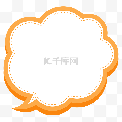 简约暖橙色云朵对话框图片