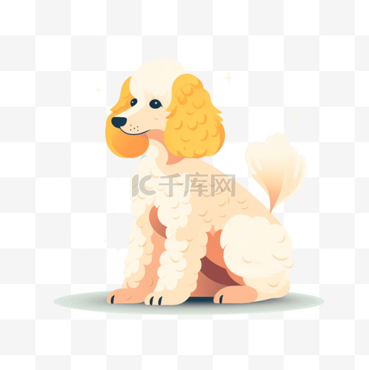 可爱卡通手绘免扣动物扁平插画素材台湾犬图片