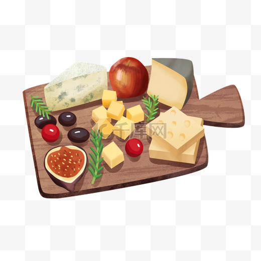 奶酪食物合集和多种水果图片
