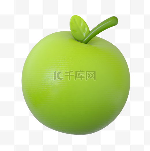 C4D立体3d水果食材青苹果图片