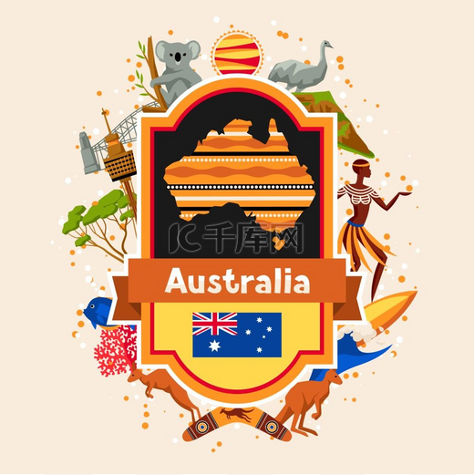 澳大利亚背景设计澳大利亚的传统符号和物品澳大利亚背景设计澳大利亚的传统符号和物品图片