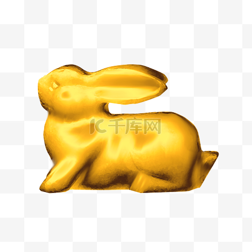 中秋中秋节金色立体中秋兔图片
