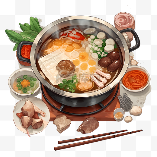火锅菌菇锅涮锅美食图片