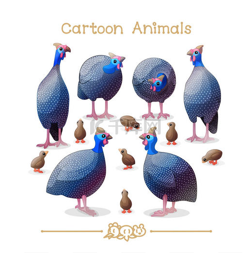  卡通系列卡通动物︰ 珍珠鸡图片