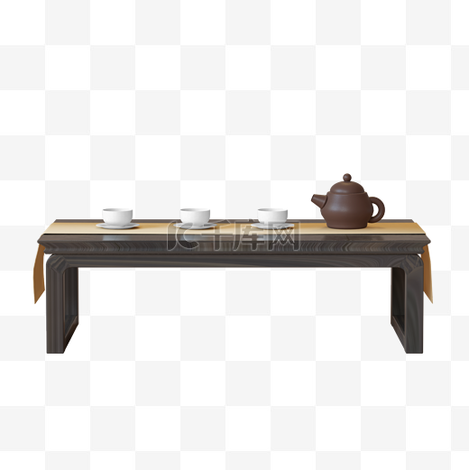 C4D立体仿真中式家具茶几图片