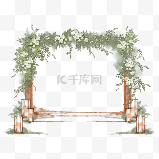 浪漫结婚婚礼布置鲜花拱门图片