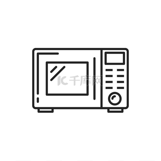 微波炉矢量细线图标厨房烹饪和家用电器微波炉系列图标厨房烹饪用具图片