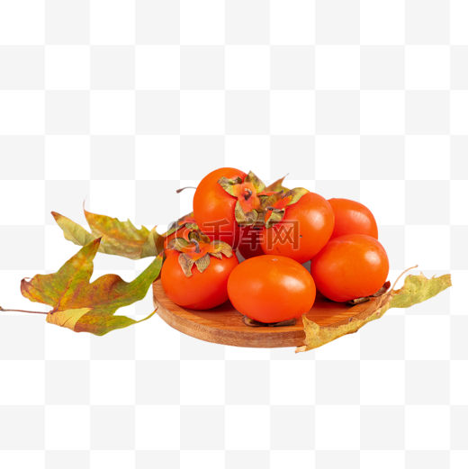 秋季成熟果实黄柿子图片