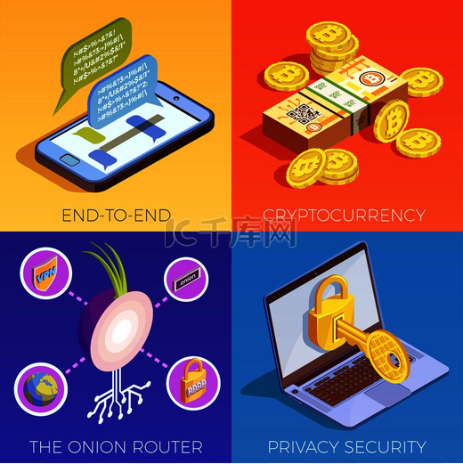 数据加密网络安全等距22设计概念具有端到端加密和隐私象形图矢量说明数字货币设计理念图片