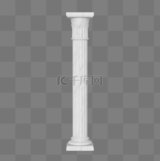 白色大理石仿真质感C4D立体柱子石柱图片