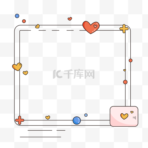 可爱卡通简洁风格正方形笔记本工作边框文本框图片