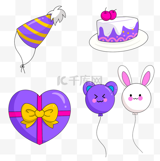 卡通动物气球生日礼物图片
