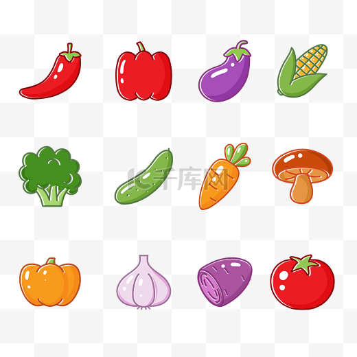 食材蔬菜瓜果图标icon套图图片