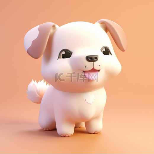 3D立体黏土动物可爱卡通小狗图片