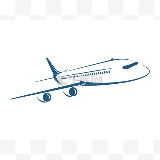 飞机图标，在白色背景上的剪影. 图片
