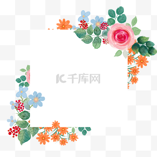 绿叶月季花花朵花环花卉图片