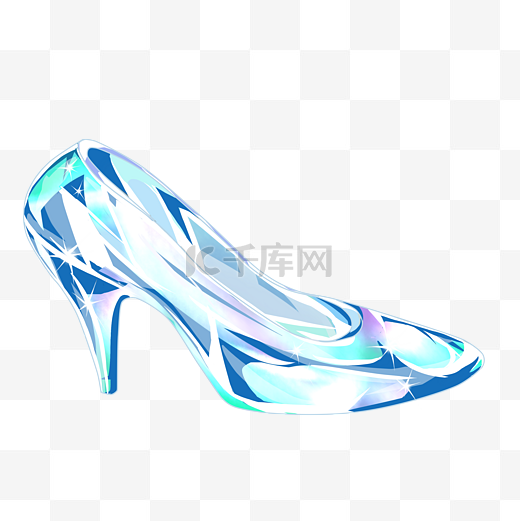 蓝色水晶鞋女士鞋图片