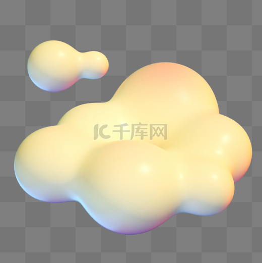 C4D云漂浮静态中秋节中秋蓬松云彩装饰图片