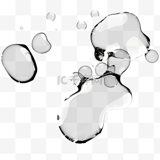 立体潮流高清透明水滴泡泡水泡图片