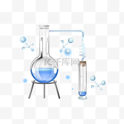 化学实验透明容器液体图片
