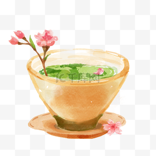 春日限定樱花抹茶奶茶美食图片