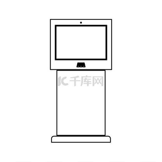 带有触摸屏黑色图标的终端支架。图片