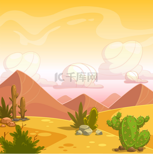 卡通沙漠景观图片