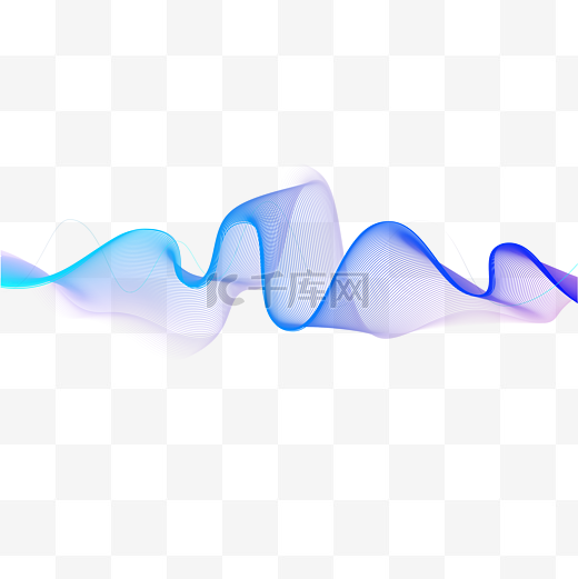 炫彩科技曲线底纹蓝紫色渐变波浪矢量图片