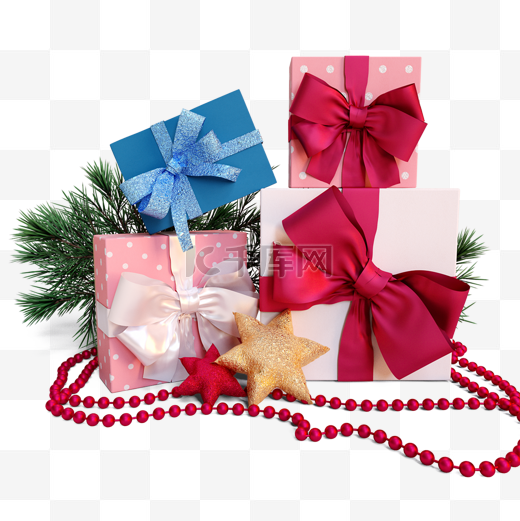 圣诞节彩色立体礼盒图片