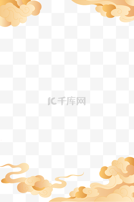 中国风古风祥云描线边框图片