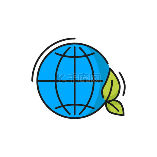 地球与清洁的环境隔绝了世界生态自然保护标志全球细线图标矢量蓝地球和绿叶生态环境生态动力全球保护全球生态生态世界星球蓝色地球和绿叶图标图片
