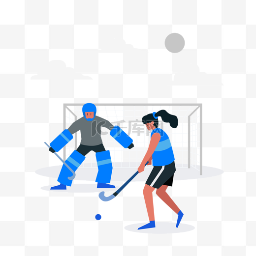 女运动员守门员曲棍球比赛运动图片