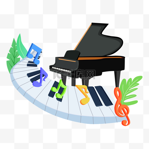 音乐培训环绕钢琴键图片