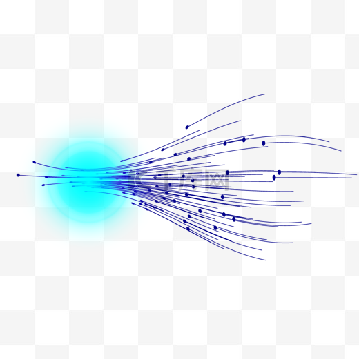三维光纤抽象光效蓝色线条图片