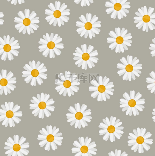 雏菊无缝图案雏菊无缝图案具有洋甘菊花的可重复矢量背景图片