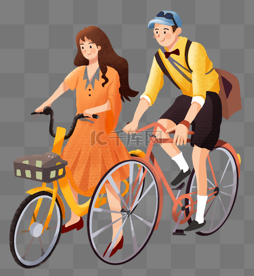 世界骑行日女孩男孩骑自行车图片