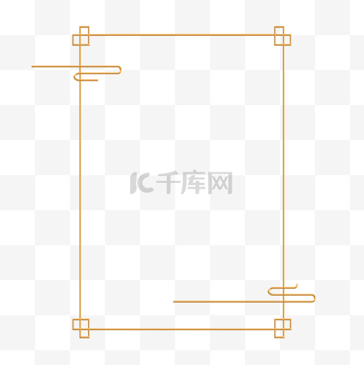 极简中国风古典传统立体金色祥云边框图片