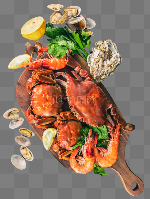 海鲜大杂烩螃蟹柠檬图片