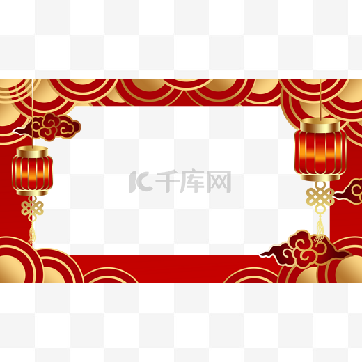 春节几何新年喜庆多边形边框图片